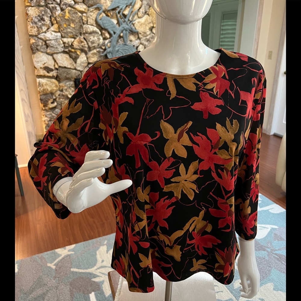 Kate Landry Fall Colors Lined Top  XL
